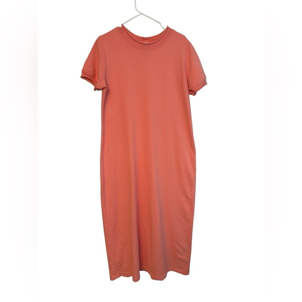 Hot Cotton By Marc Ware Orange Short Sleeve Long Rolled Neck Sweatshirt Dress M